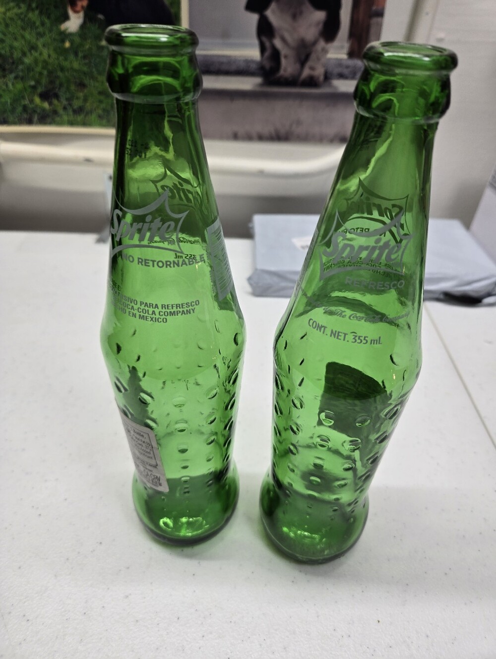 2 SPRITE Mexican Glass Bottles Sprite 12 Fl Oz Refresco No Retornable Rare Nice